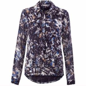Cabi Starry Night Ruffle Long Sleeve Tops BlousesSize M
